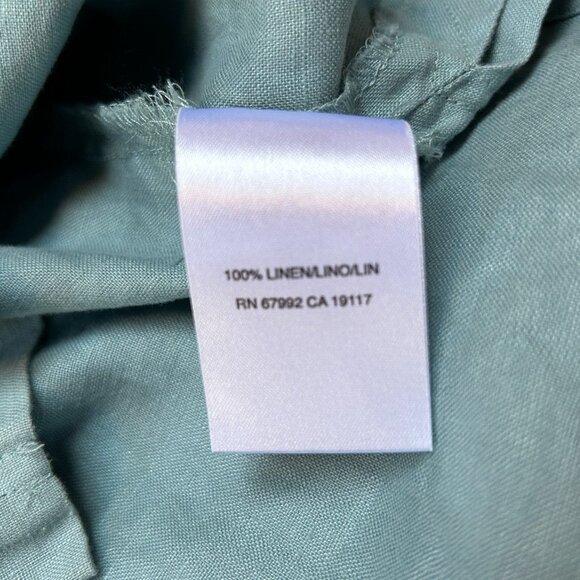 SO Blue Sigrid Olsen Women's Button Down Long Sleeve Linen Shirt Small Pocket - Picture 4 of 8